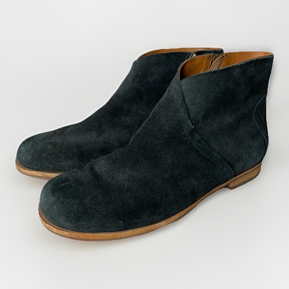 Kork-Ease Ryder Women's 8.5 Black Suede Ankle Boots Side Zip Casual Comfort